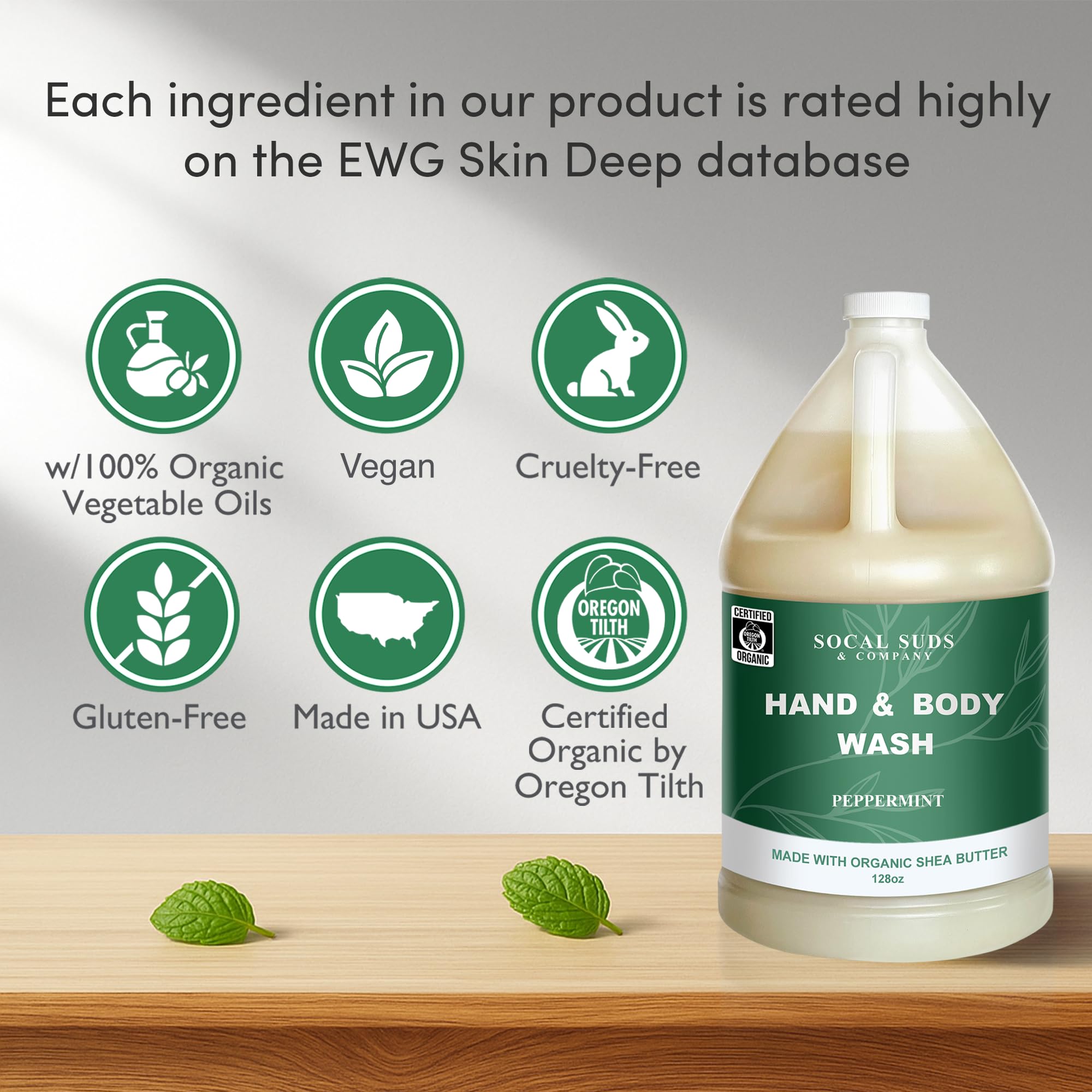 SoCal Suds & Company 128oz Organic Peppermint Hand & Body Wash