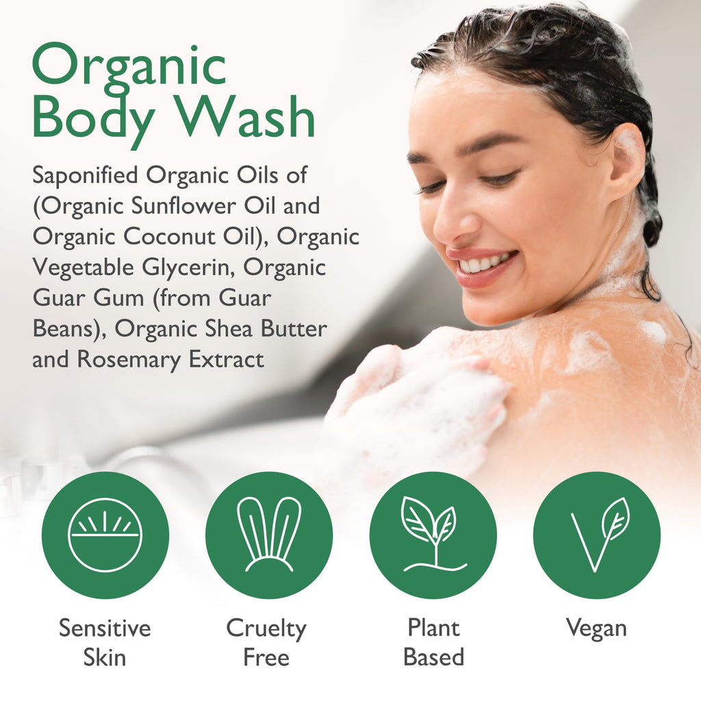 SoCal Suds & Company Organic Shea Butter Body Wash – Peppermint Castile Soap (12oz)