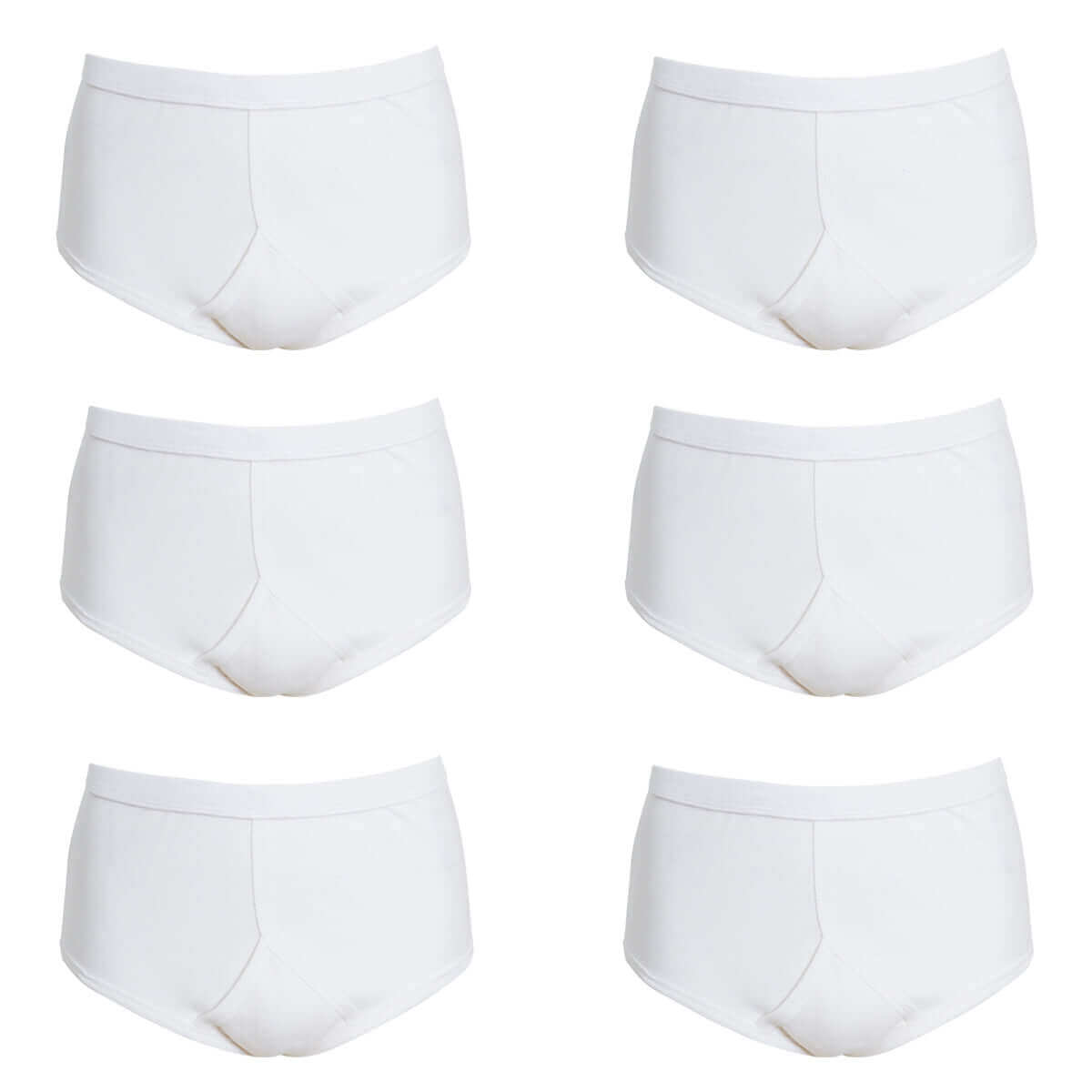 Sock Stack Men's 6 Pack Cotton Y-Front Briefs White 100% Cotton Soft Stretch Waistband