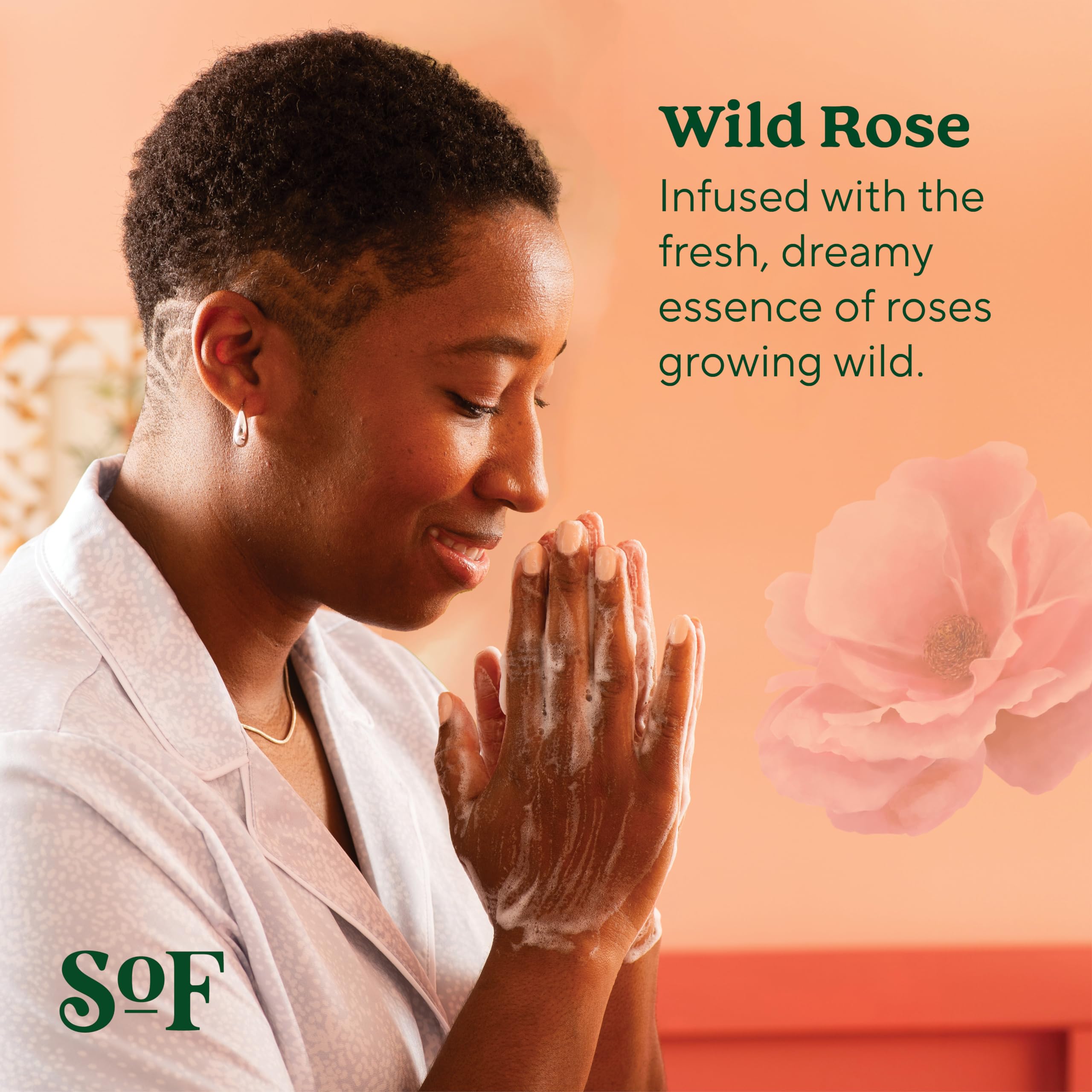 South Of France SoF Nourishing Hand Wash – Wild Rose, Sea Algae + Coconut & Olive Oil | Vegan & Non-GMO | 3 x 8oz