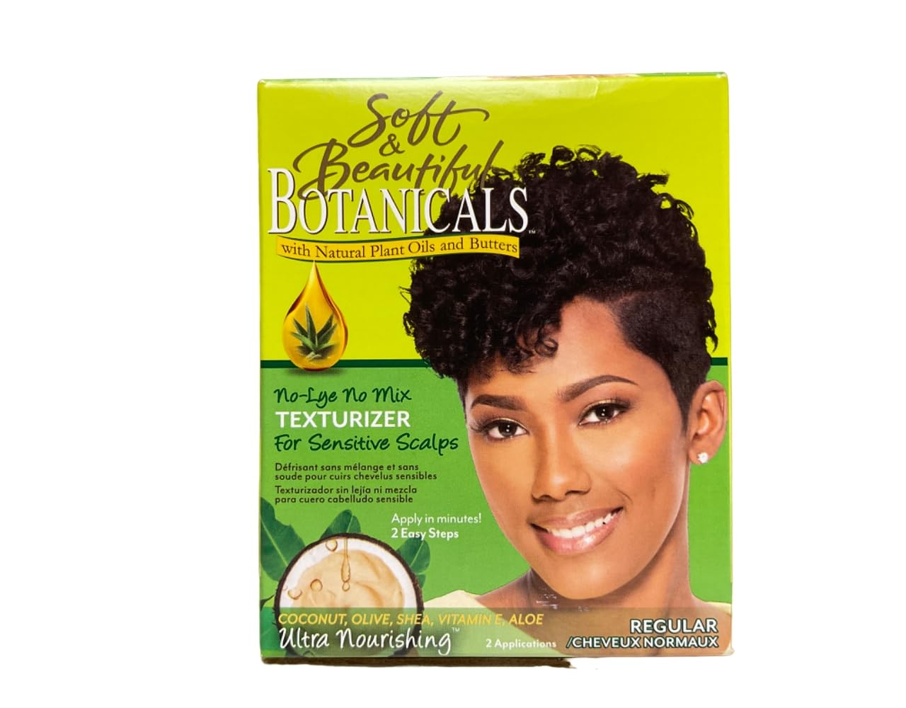 Soft & Beautiful Botanicals Texturizer, Regular – Pack of 3 | Lye-Free Wave & Curl Enhancer