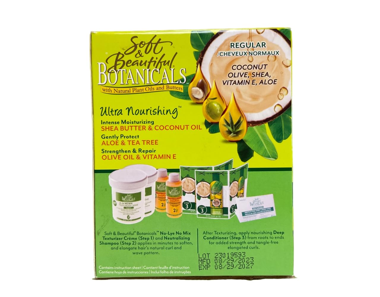 Soft & Beautiful Botanicals Texturizer, Regular – Pack of 3 | Lye-Free Wave & Curl Enhancer