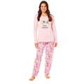 Daisy Dreamer Women's Soft Pink Dogs Pyjama Lounge Set Jersey Cotton Easy Care Super Soft Cosy Sleepwear