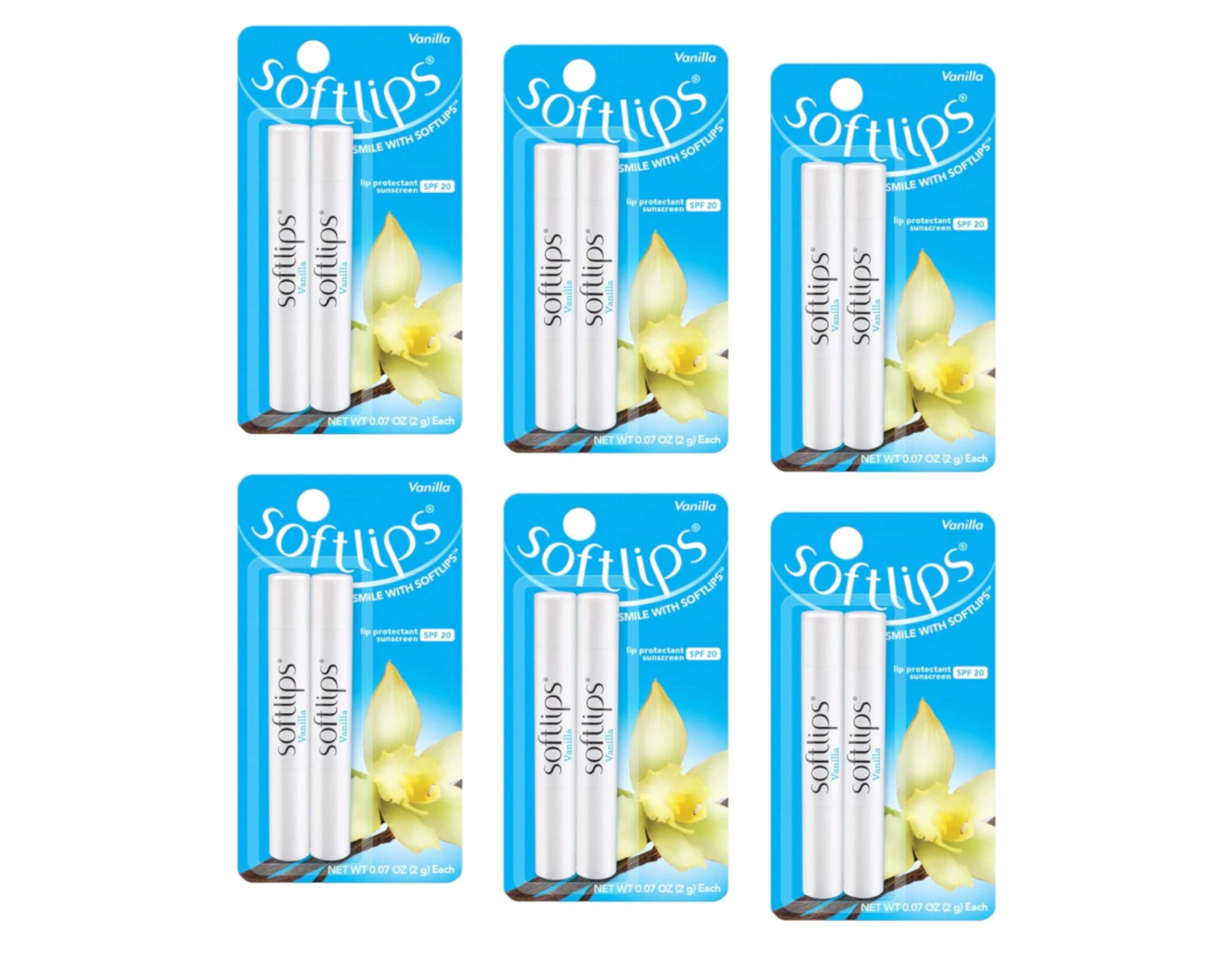 SoftLips Vanilla Lip Balm SPF 20 – 12 Pack