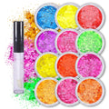 SoJourner Bags Neon Holographic Glitter – 12 Colors + Glitter Glue for Face, Hair & Nails