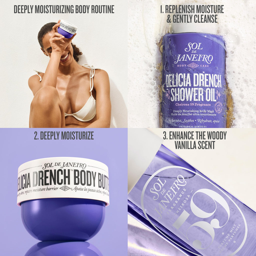 Sol de Janeiro Delicia Drench Body Butter 150 mL – Deep Hydration, Barrier Support & Cheirosa 59