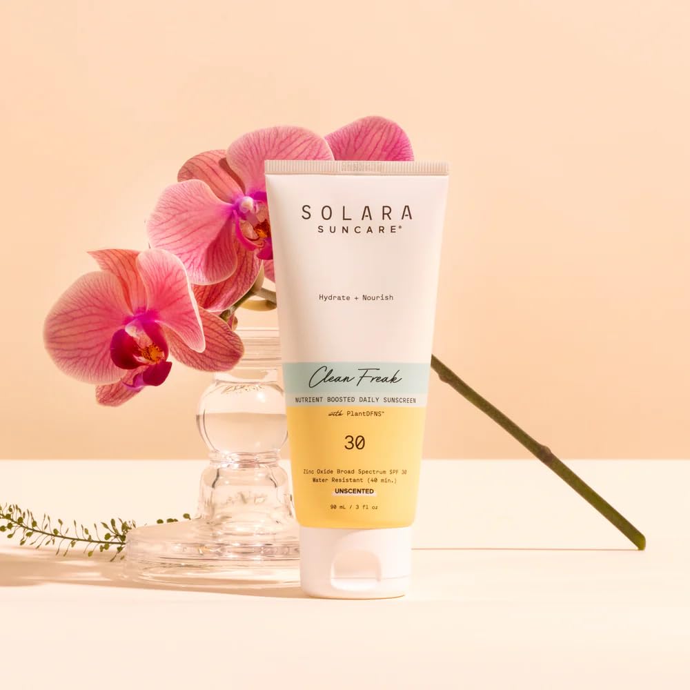 Solara Suncare Clean Freak Unscented SPF 30 – Mineral Sunscreen + Hydrating Moisturizer