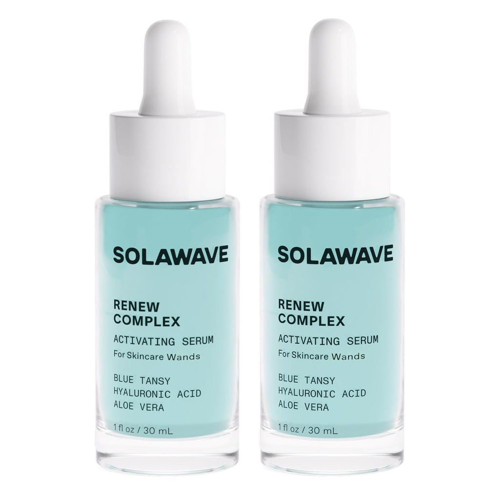 Solawave Renew Complex Serum for Face & Neck — Red Light Therapy Activation (2 Pack, 1 oz)