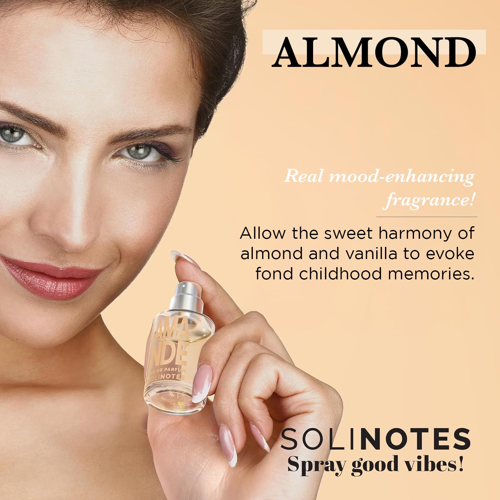 Solinotes Almond EDP for Women – Delicate Floral, Soothing Scent | Made in France | Vegan 0.5 fl oz