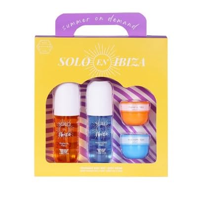 Solo en Ibiza Fragrance Gift Set – Barcelona Bliss & Valencia Vibes (4-Piece) | Body Mist & Body Cream