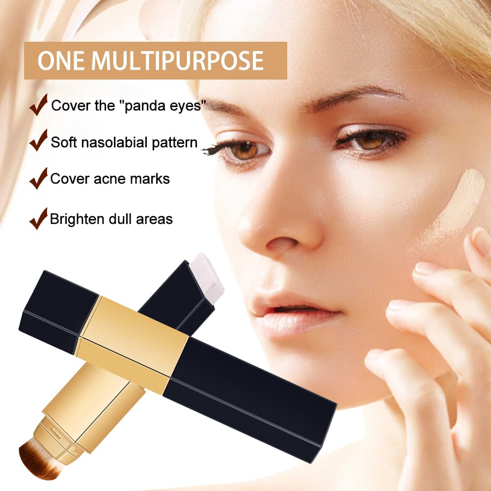 SOLOTREE 2-in-1 Foundation Stick with Brush | Color-Matching Hydrating Foundation