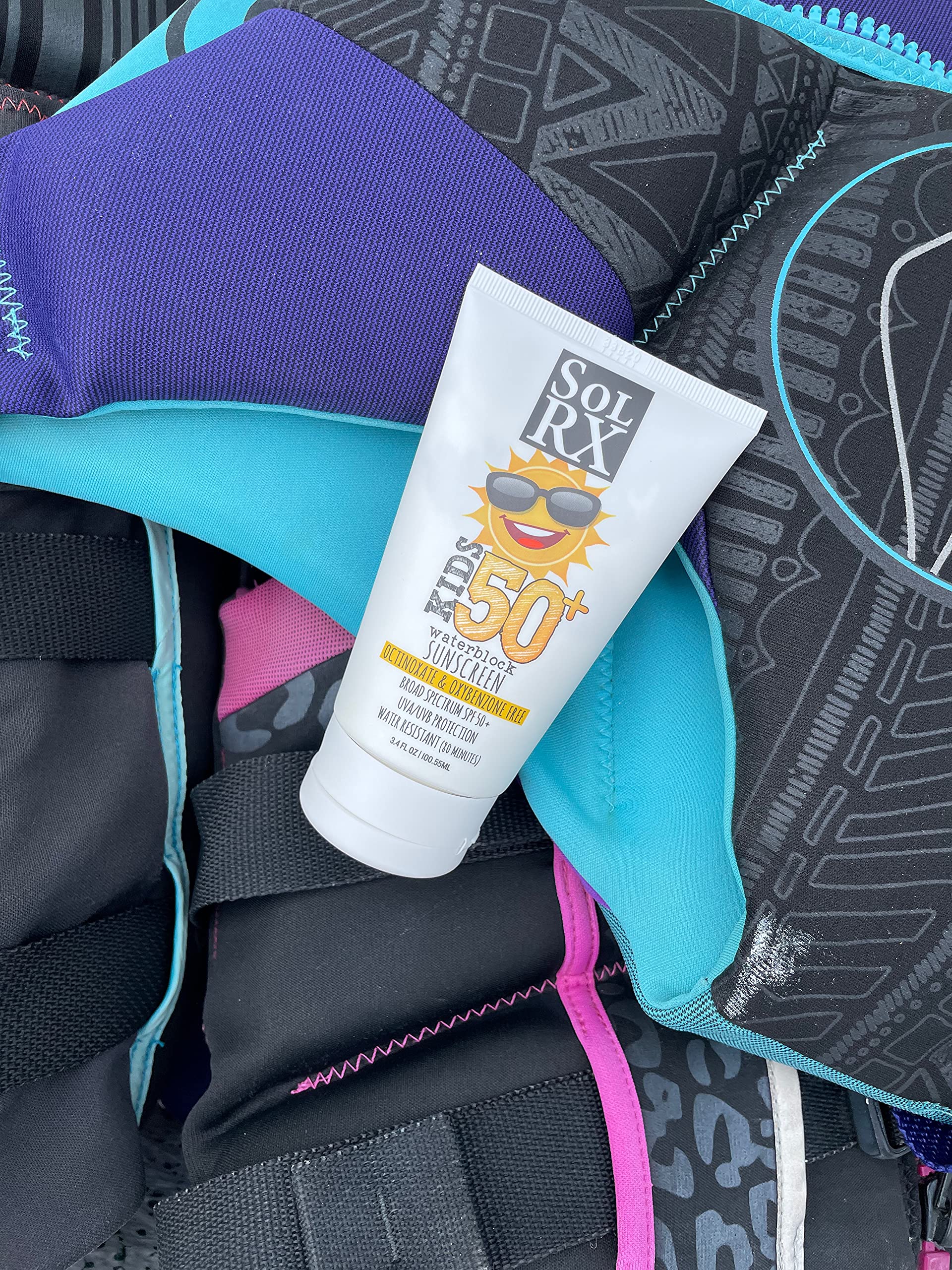 SolRX KID'S SPORT Sunscreen SPF 50+ | Oxybenzone Free, Reef Safe, Face & Body, Pack of 2