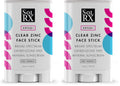 SolRX Mineral SPF 50 Sunscreen Stick for Face – Clear, Non-Greasy, Reef-Safe (Pack of 2)