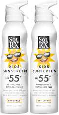 SolRX SPORT Kid's Spray SPF 55+ - Reef-Friendly Broad Spectrum Sunscreen for Face & Body (Pack of 2)