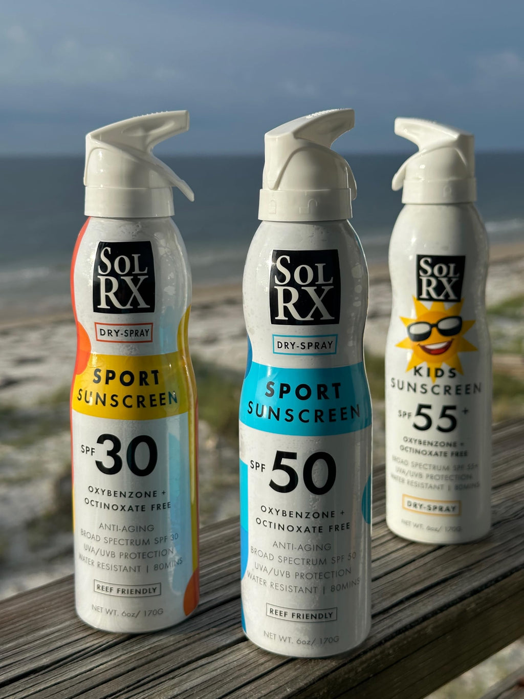 SolRX SPORT Kid's Spray SPF 55+ - Reef-Friendly Broad Spectrum Sunscreen for Face & Body (Pack of 2)