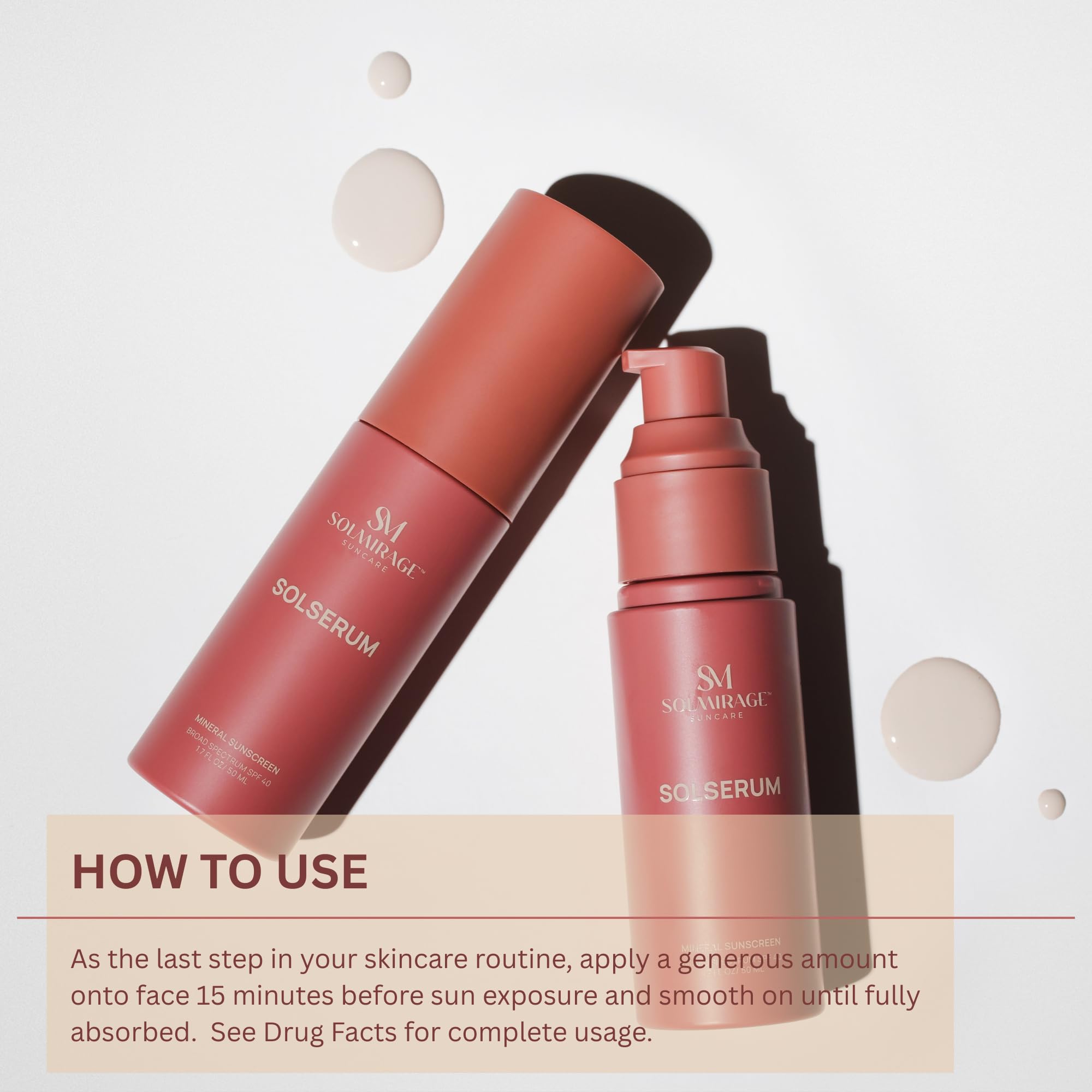 Solserum Mineral Sunscreen SPF 40 — Dermatologist-Formulated Tint with Niacinamide & Antioxidants (No White Cast)