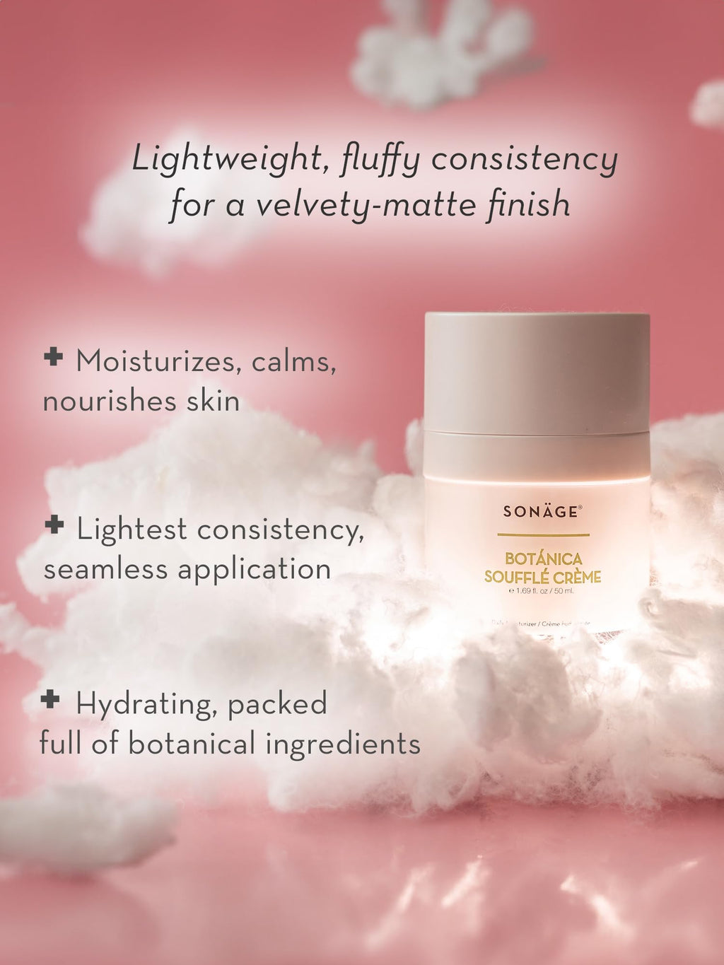 SONAGE Botanica Souffle Cream – Lightweight Daily Moisturizer for Hydration & Skin Barrier Support