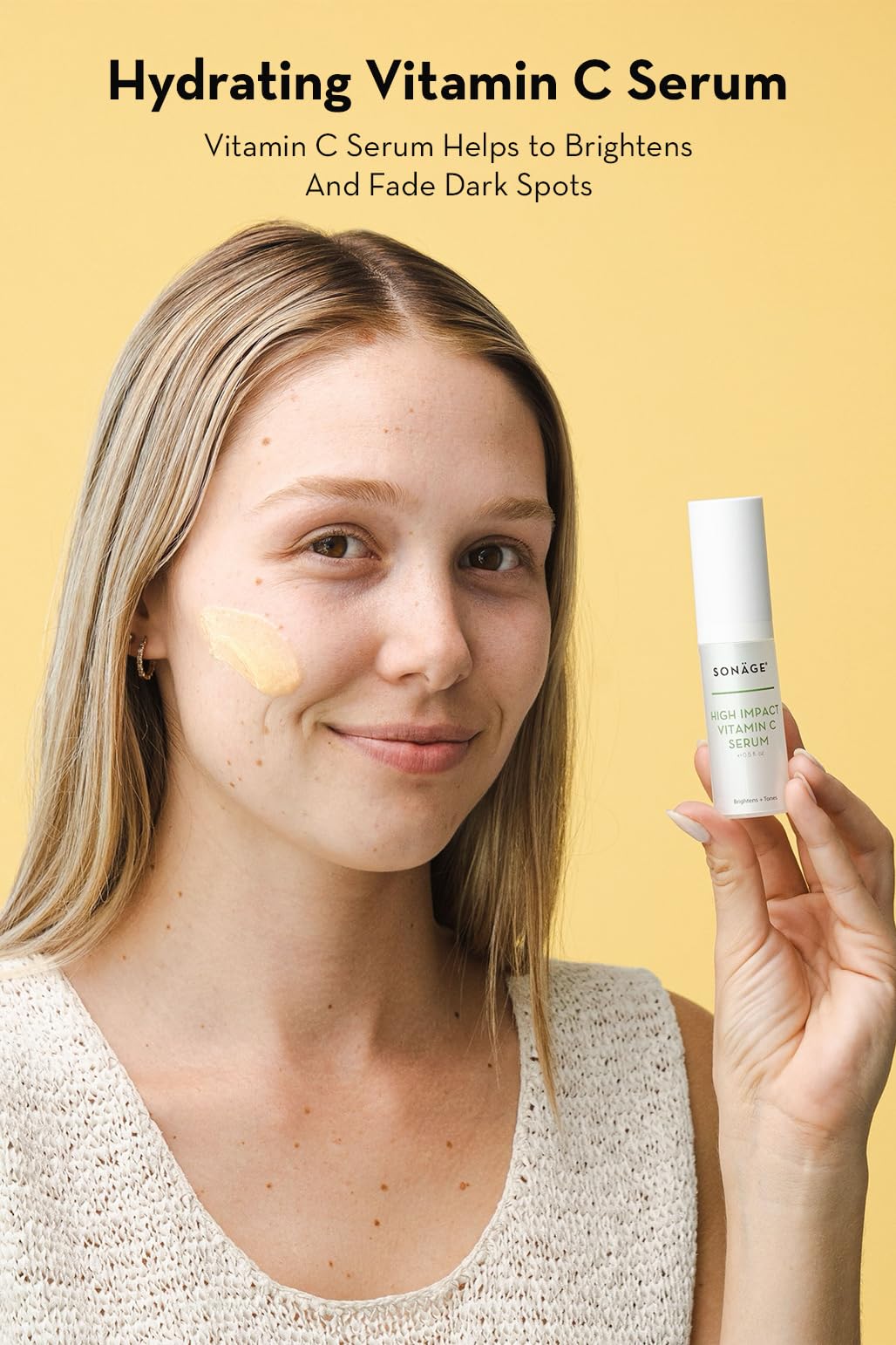 SONAGE High Impact Vitamin C Serum with Hyaluronic Acid – Hydrates & Fades Dark Spots (30 ml)