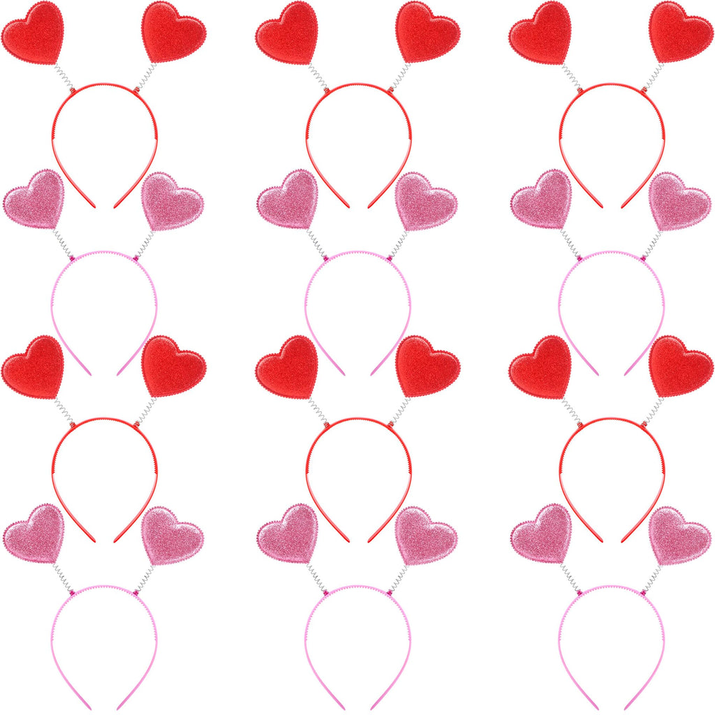 Sonarun 12 Pack Heart Shaped Sequins Headbands – Valentine's Day Party Accessories