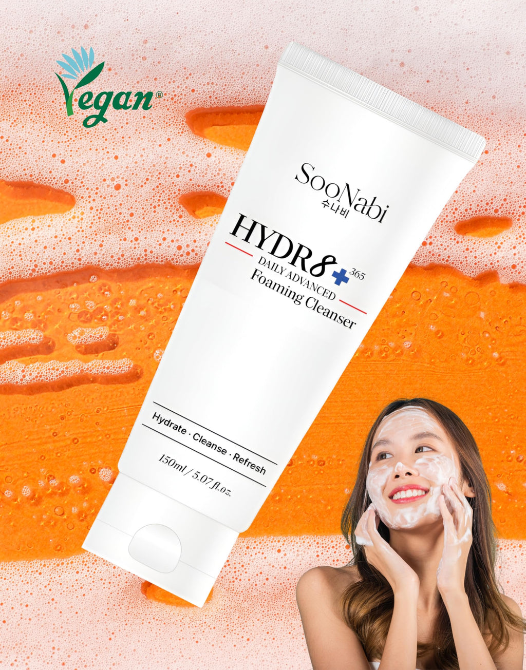 SooNabi HYDR8+ 365 Daily Foaming Cleanser – Gentle Hydration for All Skin Types | 150ml