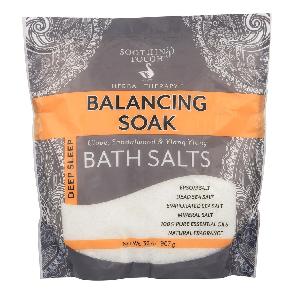 Soothing Touch Balancing Bath Salts – 32 oz Mineral Bath Soak with Dead Sea Salt & Epsom Salt