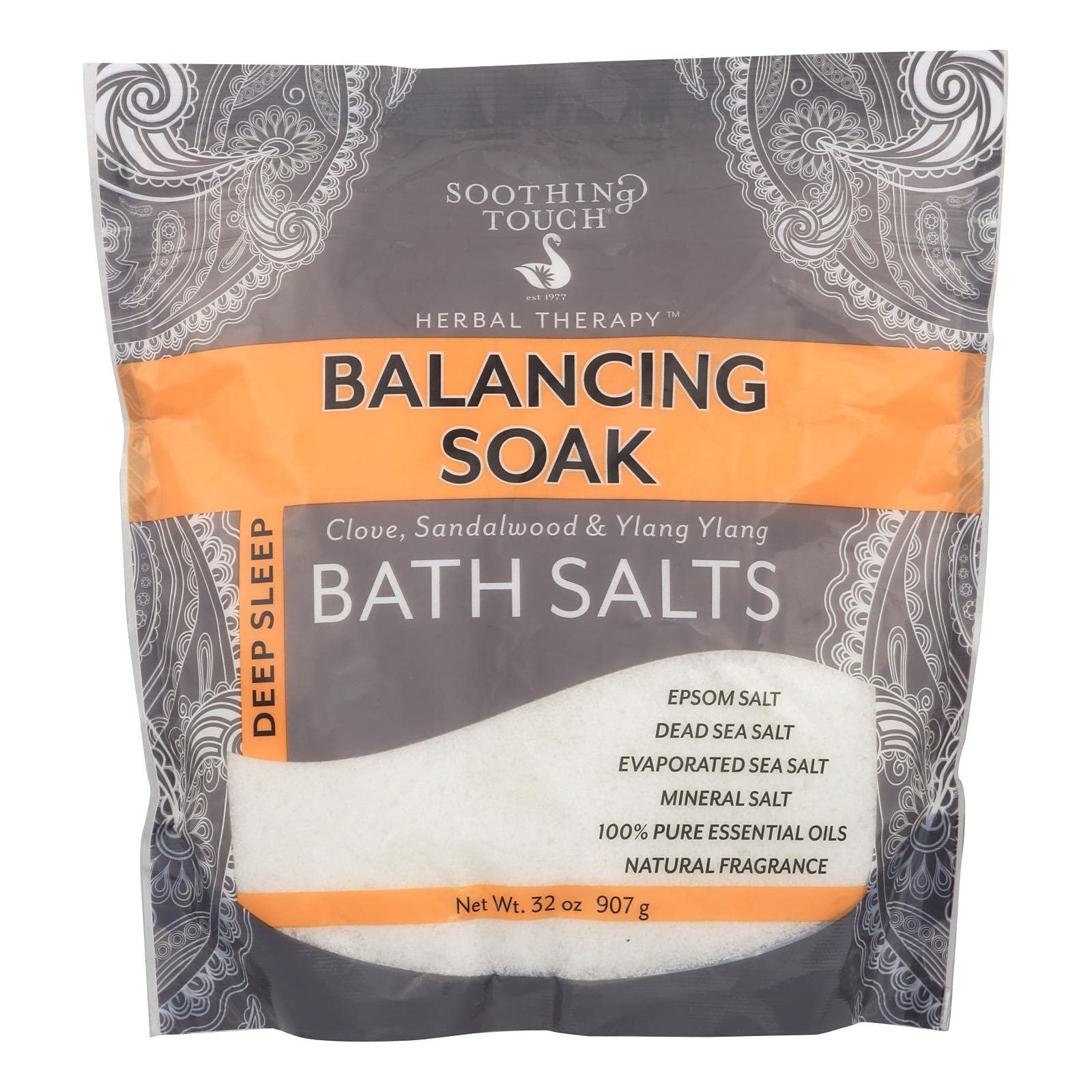Soothing Touch Balancing Bath Salts – 32 oz Mineral Bath Soak with Dead Sea Salt & Epsom Salt