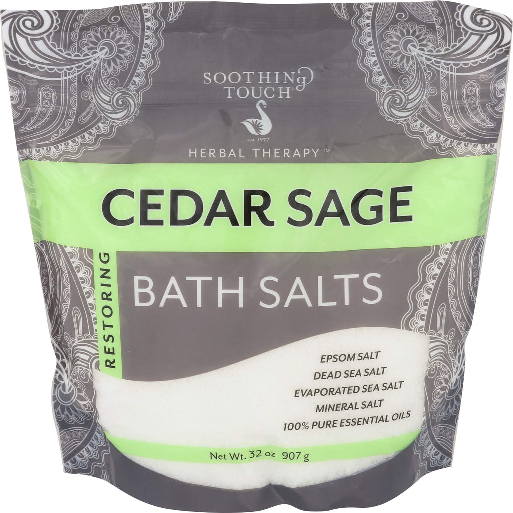 Soothing Touch Cedar Sage Restoring Bath Salts Pouch – 32 Oz