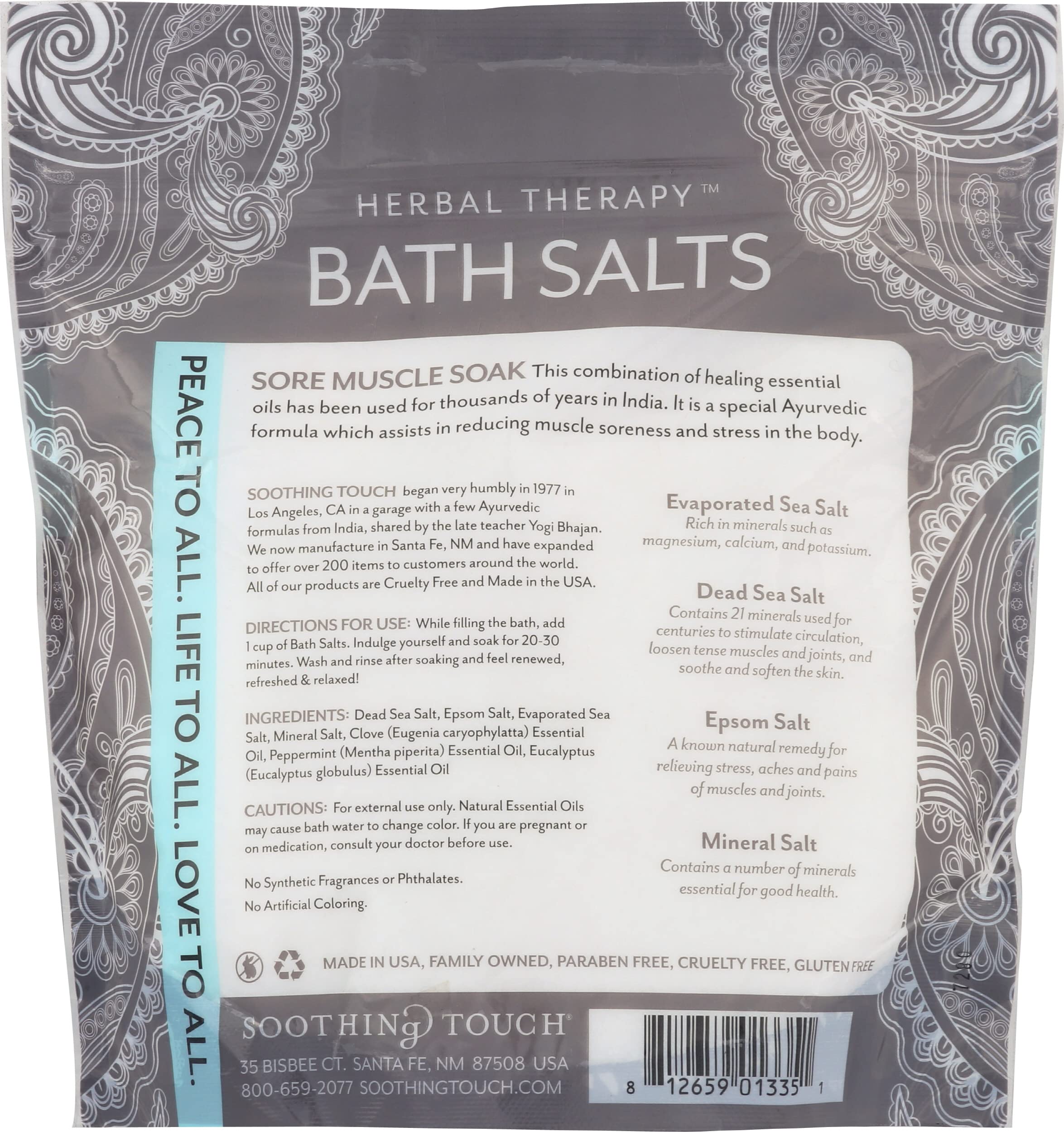 Soothing Touch Tension Relief Bath Salts – Eucalyptus, Clove & Peppermint, 32 oz
