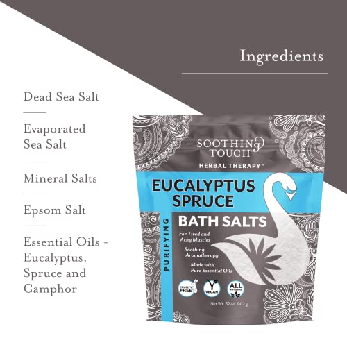 Soothing Touch Eucalyptus Spruce Bath Salts Pouch, 32 oz