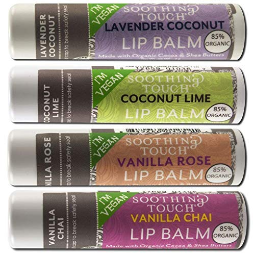 Soothing Touch Vegan Lip Balm | Hydrating Coconut Oil, Gluten & Paraben Free