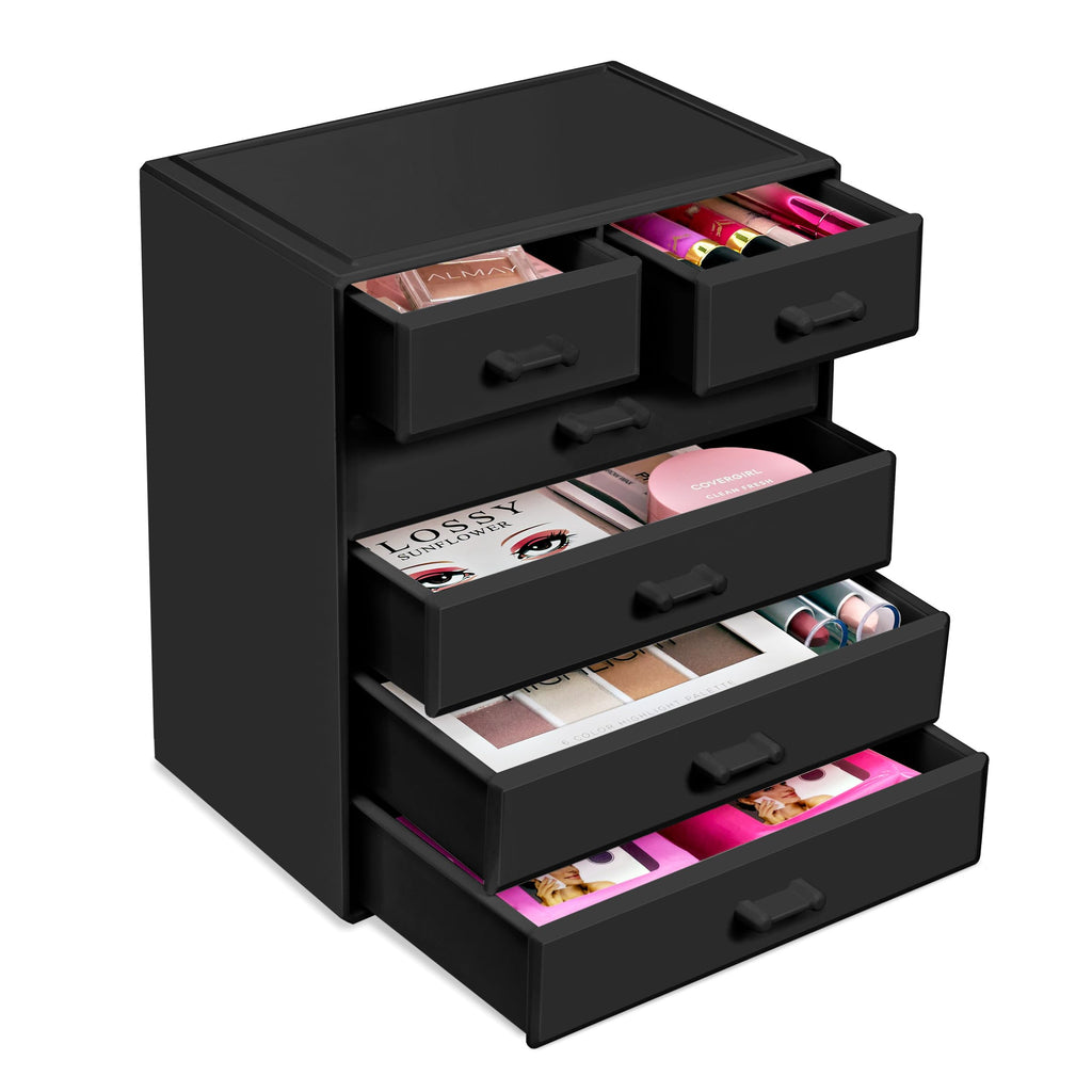 Sorbus Acrylic Makeup Organizer – Large 4-Drawer + 2-Small Drawer Vanity Storage
