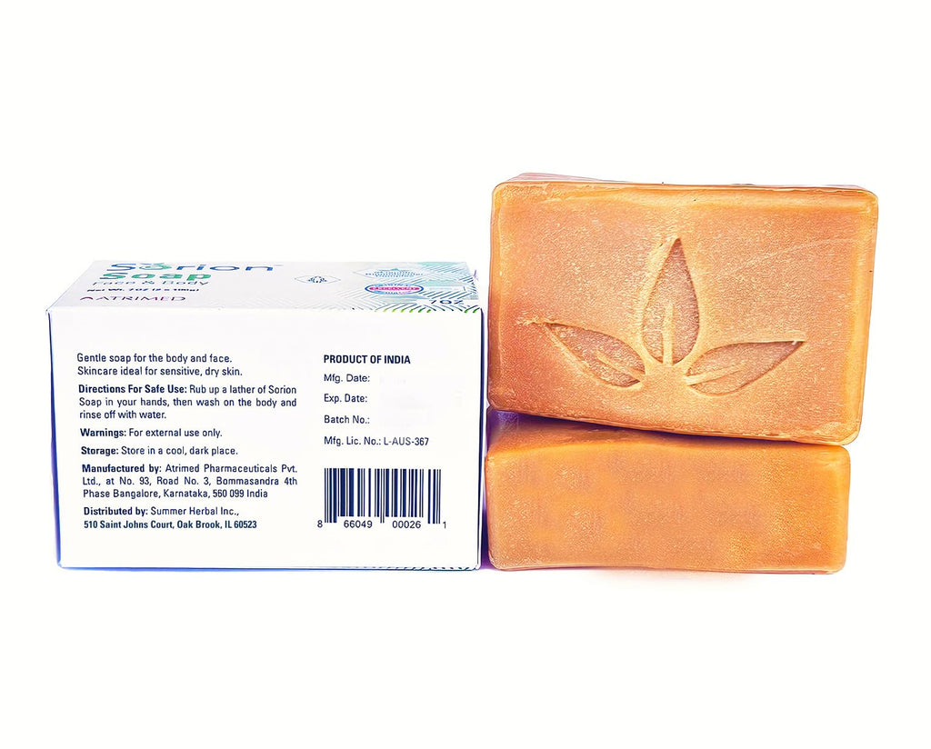 Sorion Soap for Face and Body – Hydrating Bar with Coconut Oil, Turmeric & Pala Indigo