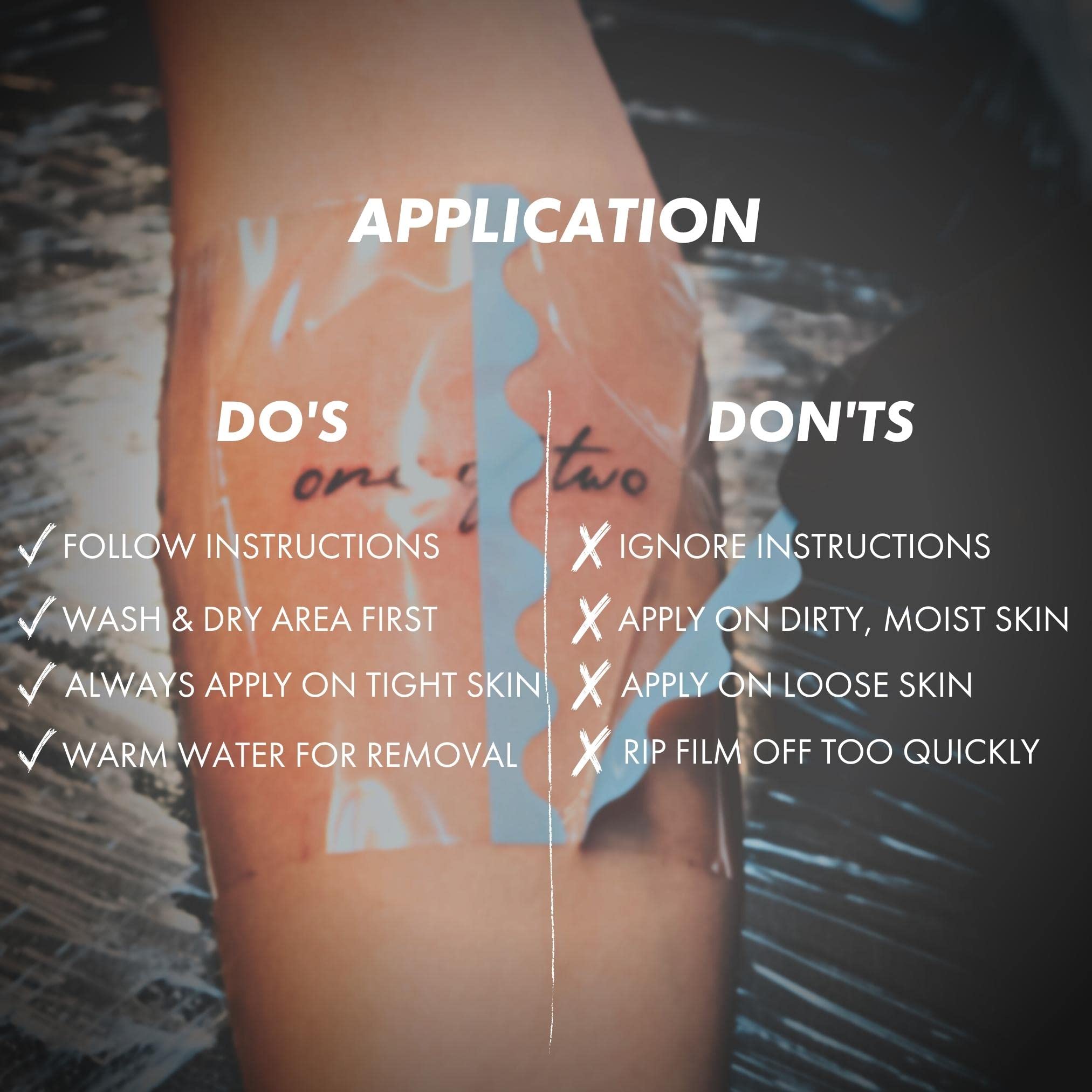 Sorry Mom Tattoo Aftercare Bandage - Clear Second Skin Cover (Waterproof)