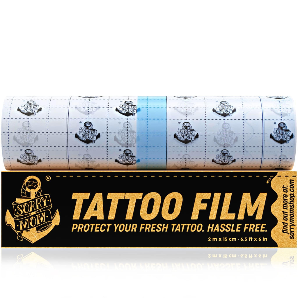 Sorry Mom Tattoo Aftercare Bandage - Clear Second Skin Cover (Waterproof)