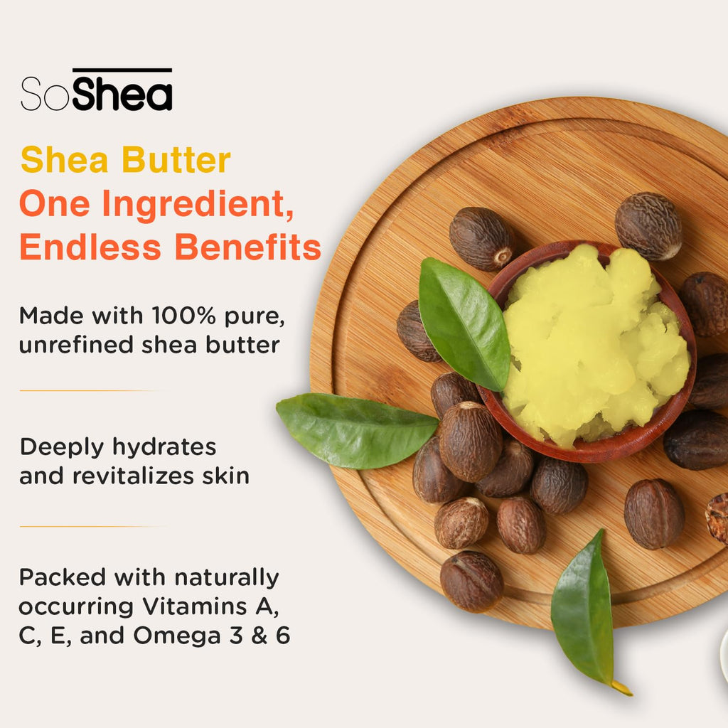 SoShea Whipped Shea Butter Vanilla Spice – Deep Hydration, 11.5oz (326g), Vegan & Cold-Processed