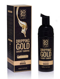 SOSU Dripping Gold Luxury Tanning Mousse 5 oz — Hydrating Formula with Hyaluronic Acid, Vitamins A & E (Vegan, Cruelty-Free, Paraben-Free) (Medium–Ultra Dark)