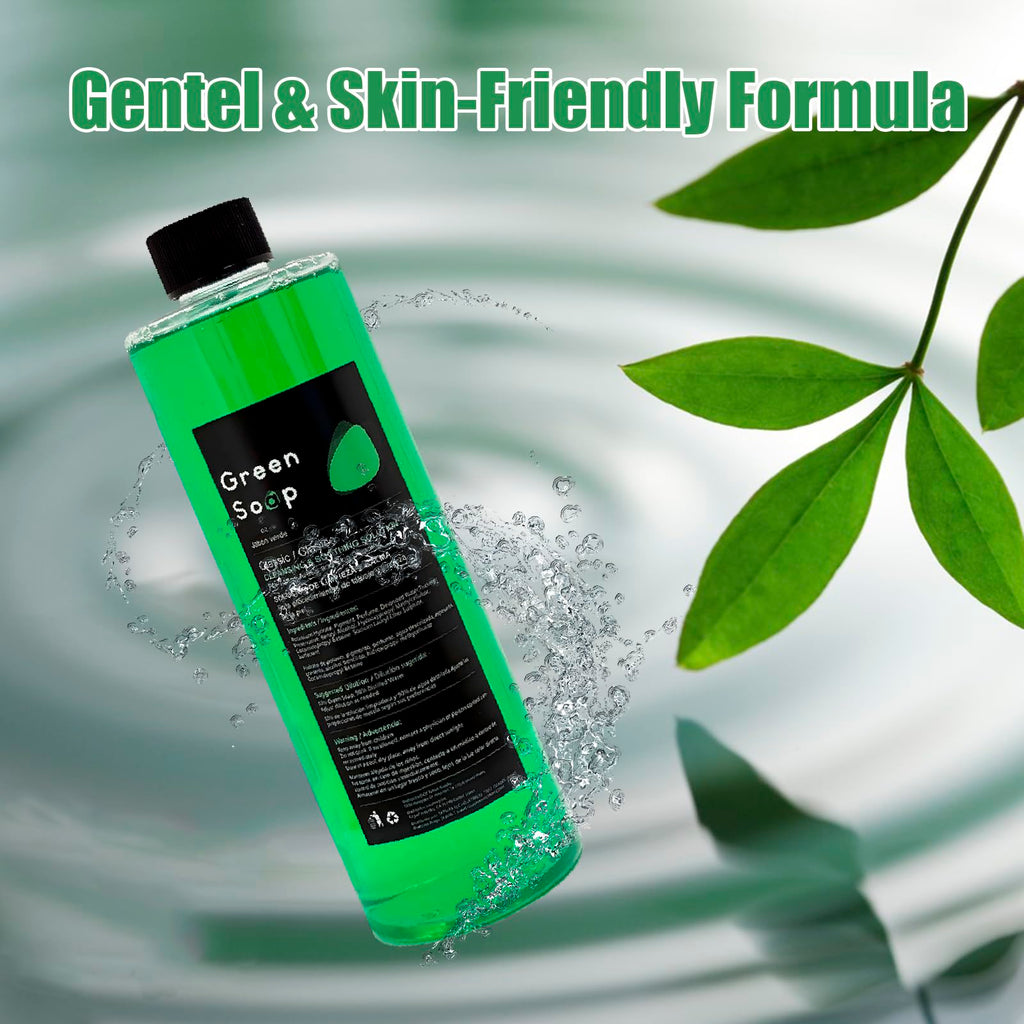 Sotica Green Soap Tattoo Kit – 8oz/250ml Squeeze Bottle, Vegan Gentle Aftercare for Tattooing & Piercing