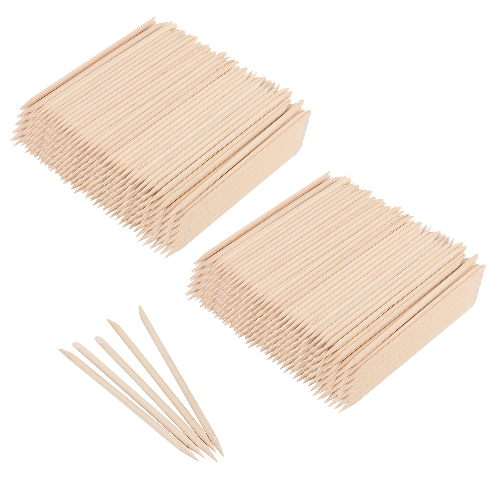 SOUJAP Orange Wood Nail Sticks – 2000 Dual-Ended Cuticle Pushers for Manicure & Pedicure
