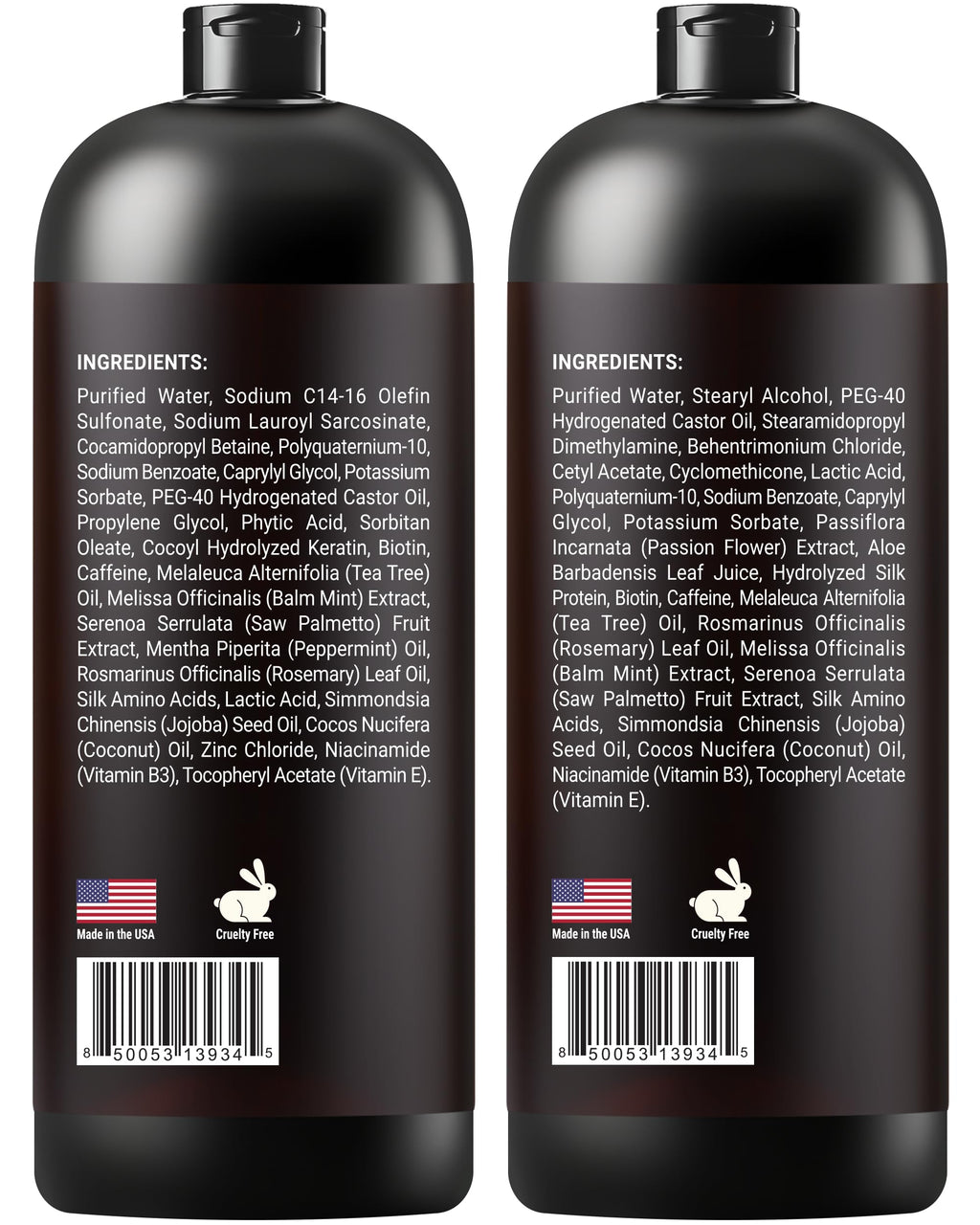 SOULSPA PURE Biotin Shampoo & Conditioner Set – 16 oz Each | Rosemary & Mint