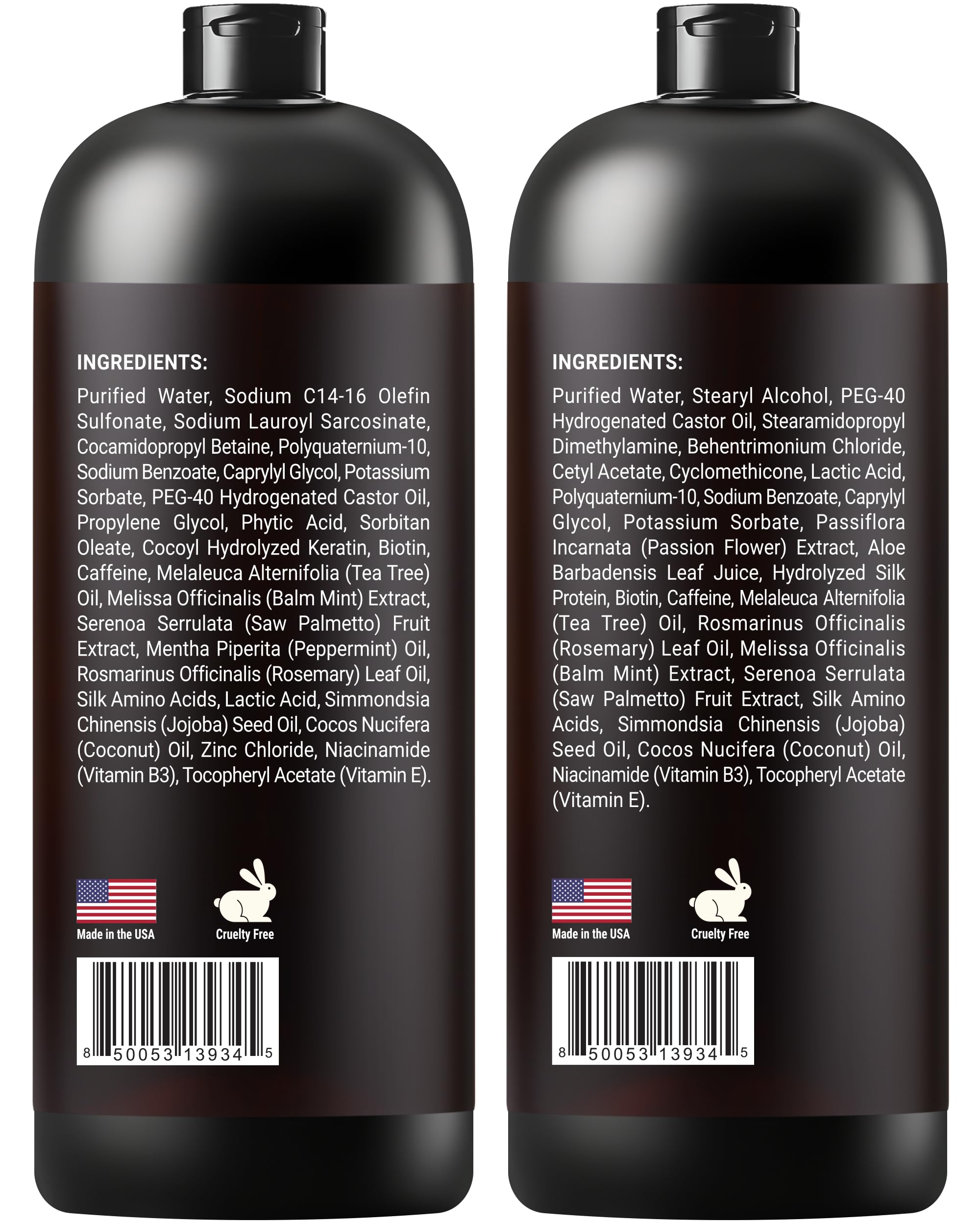 SOULSPA PURE Biotin Shampoo & Conditioner Set – 16 oz Each | Rosemary & Mint