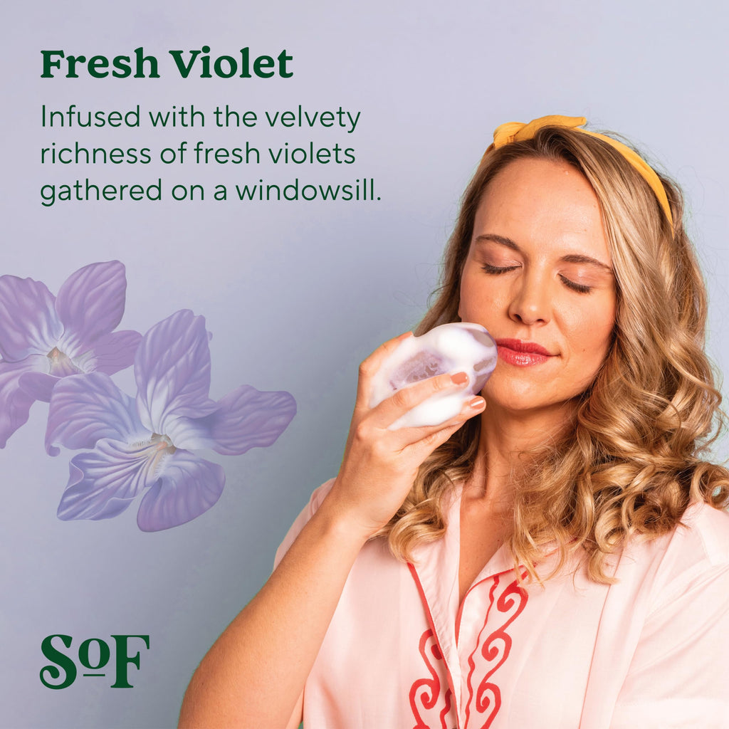 South Of France SoF Triple Milled Bar Soap – Fresh Violet with Coconut Oil & Organic Shea Butter | 6 oz Bar (6 Bars) | Vegan & Non-GMO