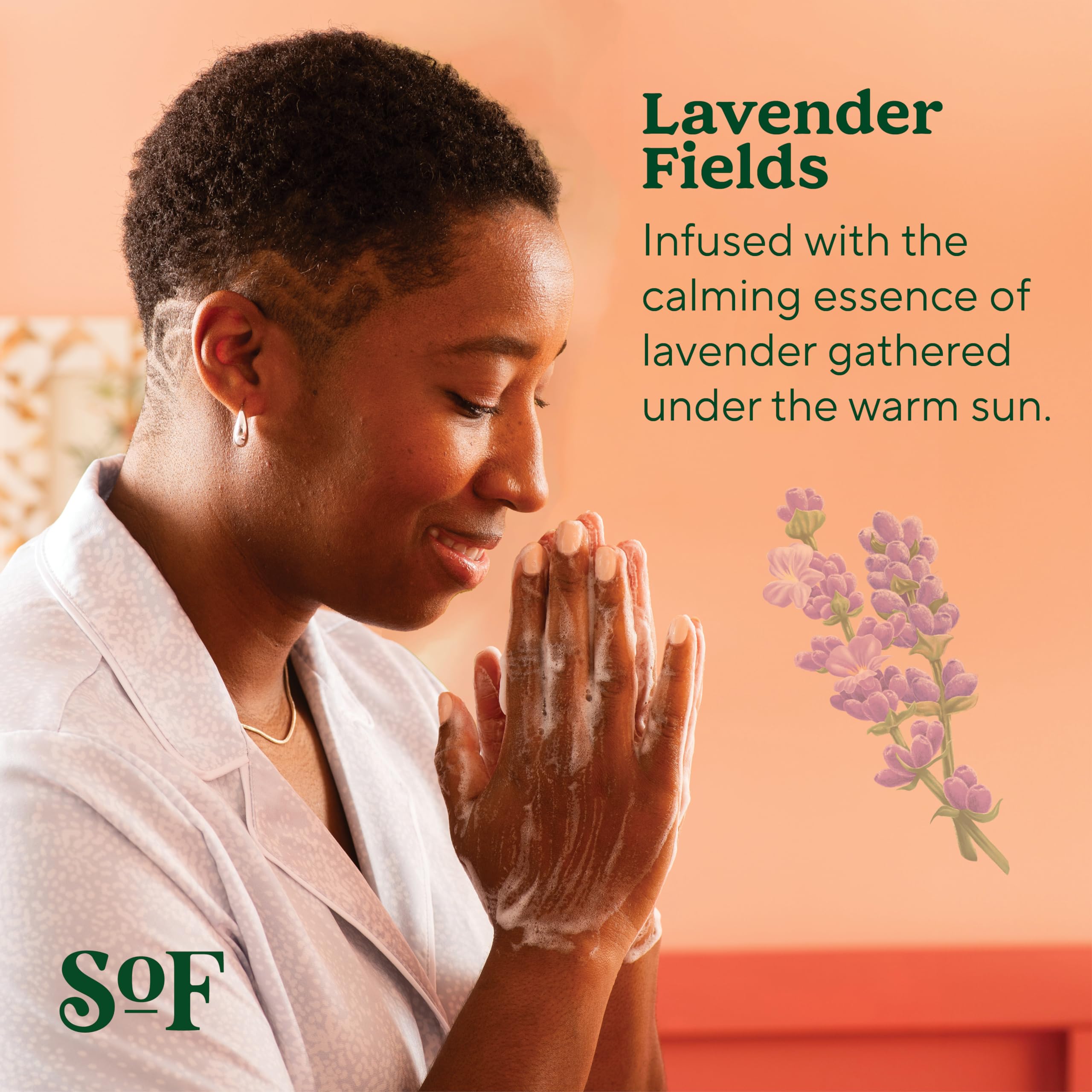 South Of France SoF Nourishing Hand Wash – Lavender Fields with Sea Algae, Coconut & Olive Oil | Vegan & Non-GMO