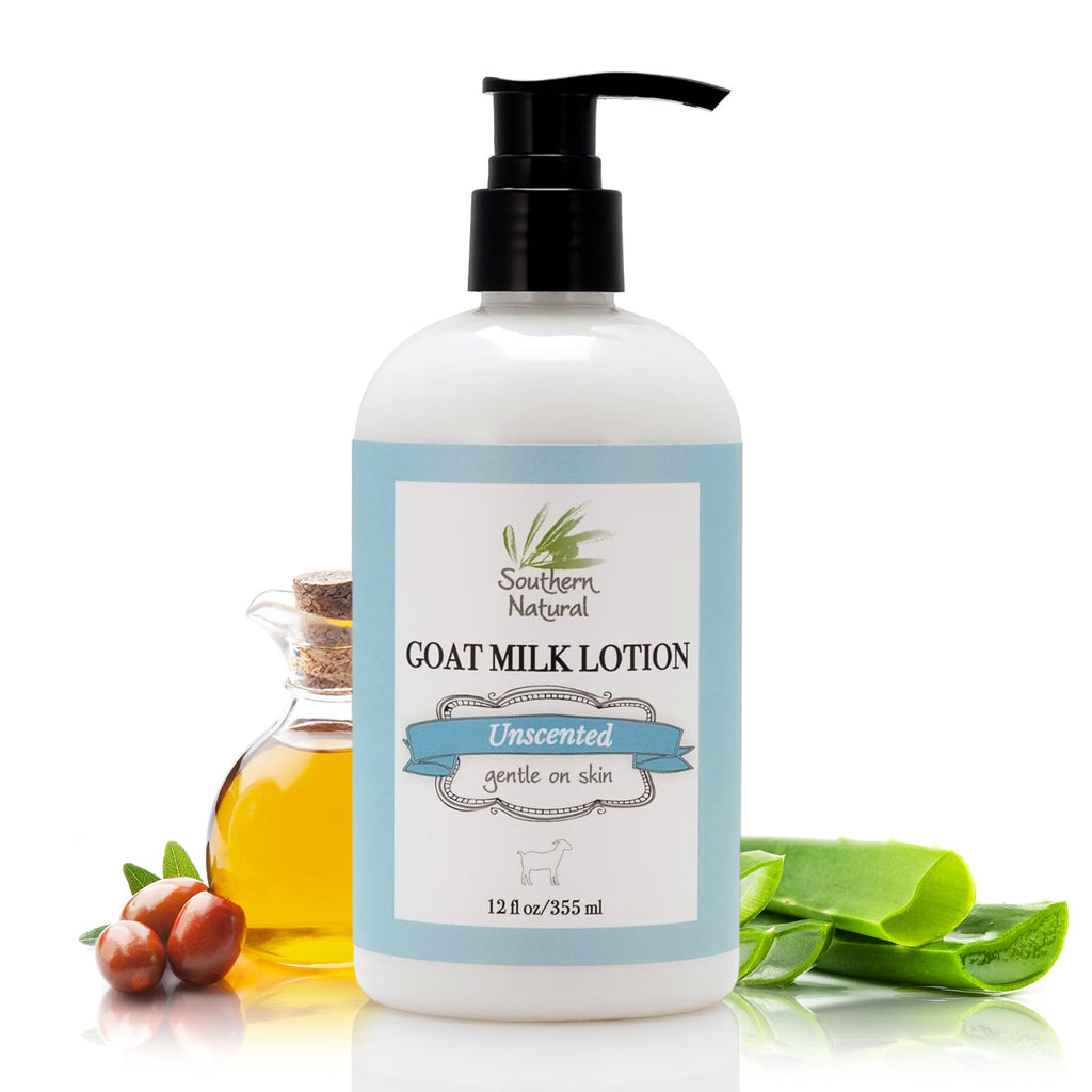 Southern Natural Goat Milk Lotion – Unscented 12oz for Dry & Sensitive Skin