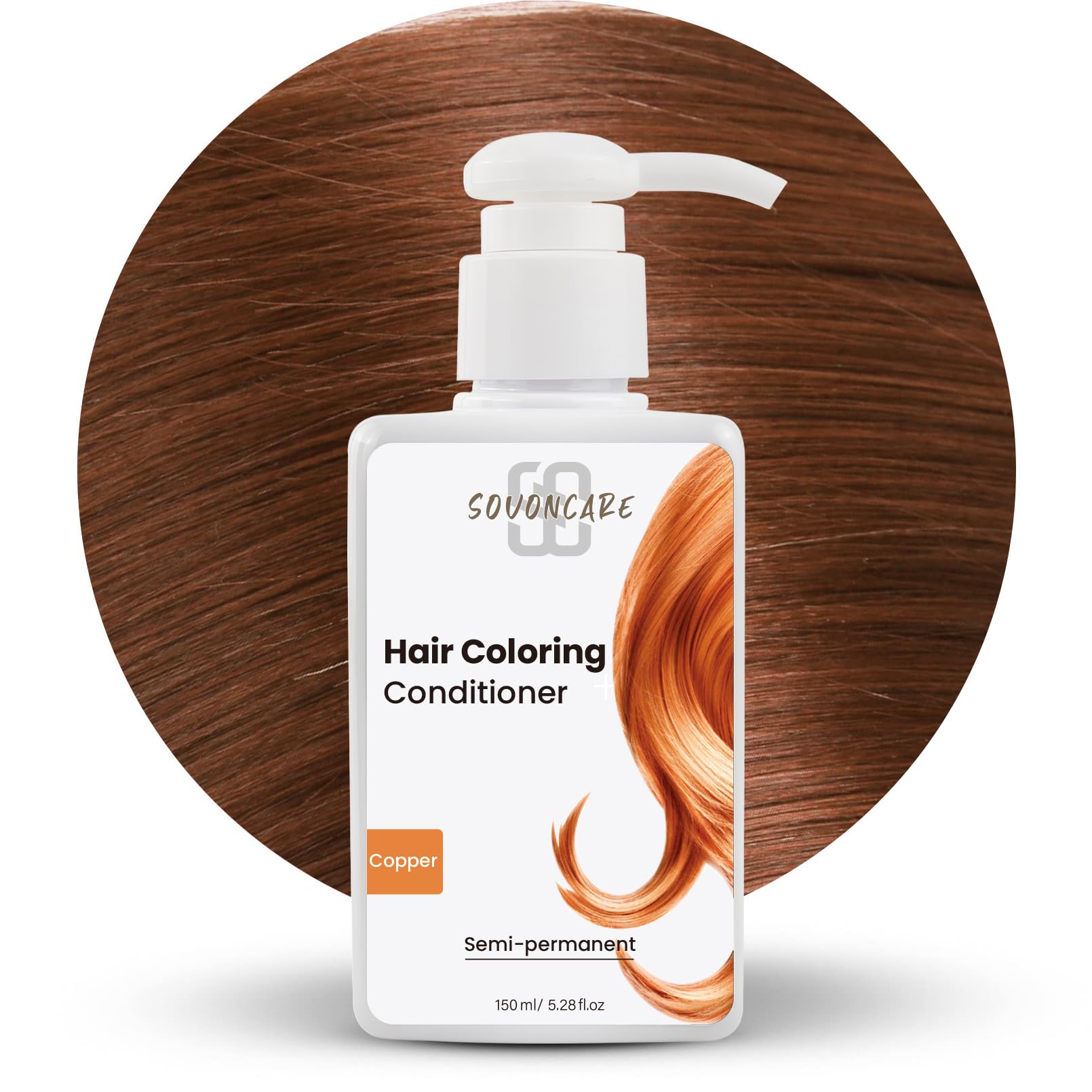 SOVONCARE Hair Color Depositing Conditioner - Light Copper | Semi-Permanent Color, 5.28 oz