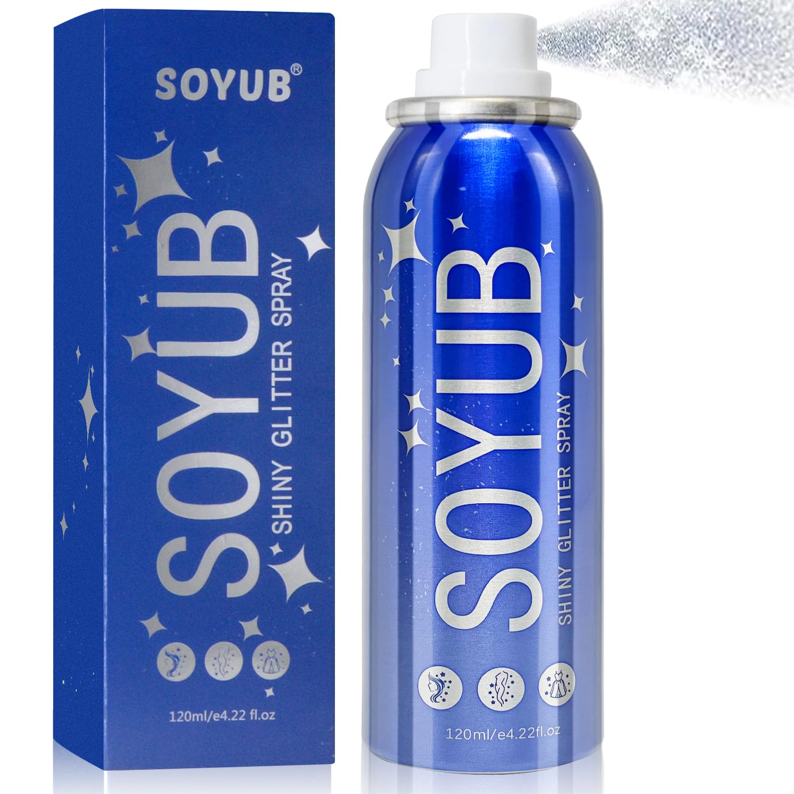 SOYUB Body Glitter Spray for Hair and Body | Quick-Dry, Long-Lasting Glitter Hairspray for Festivals & Parties