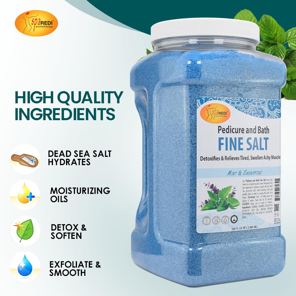 SPA REDI Detox Foot Soak – Mint & Eucalyptus, 128 oz