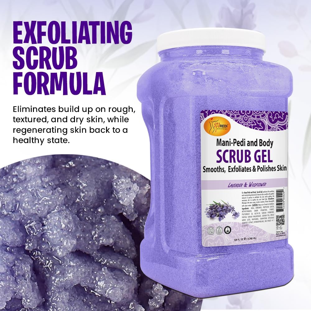 SPA REDI Exfoliating Pumice Gel – Lavender & Wildflower, 128-Ounce