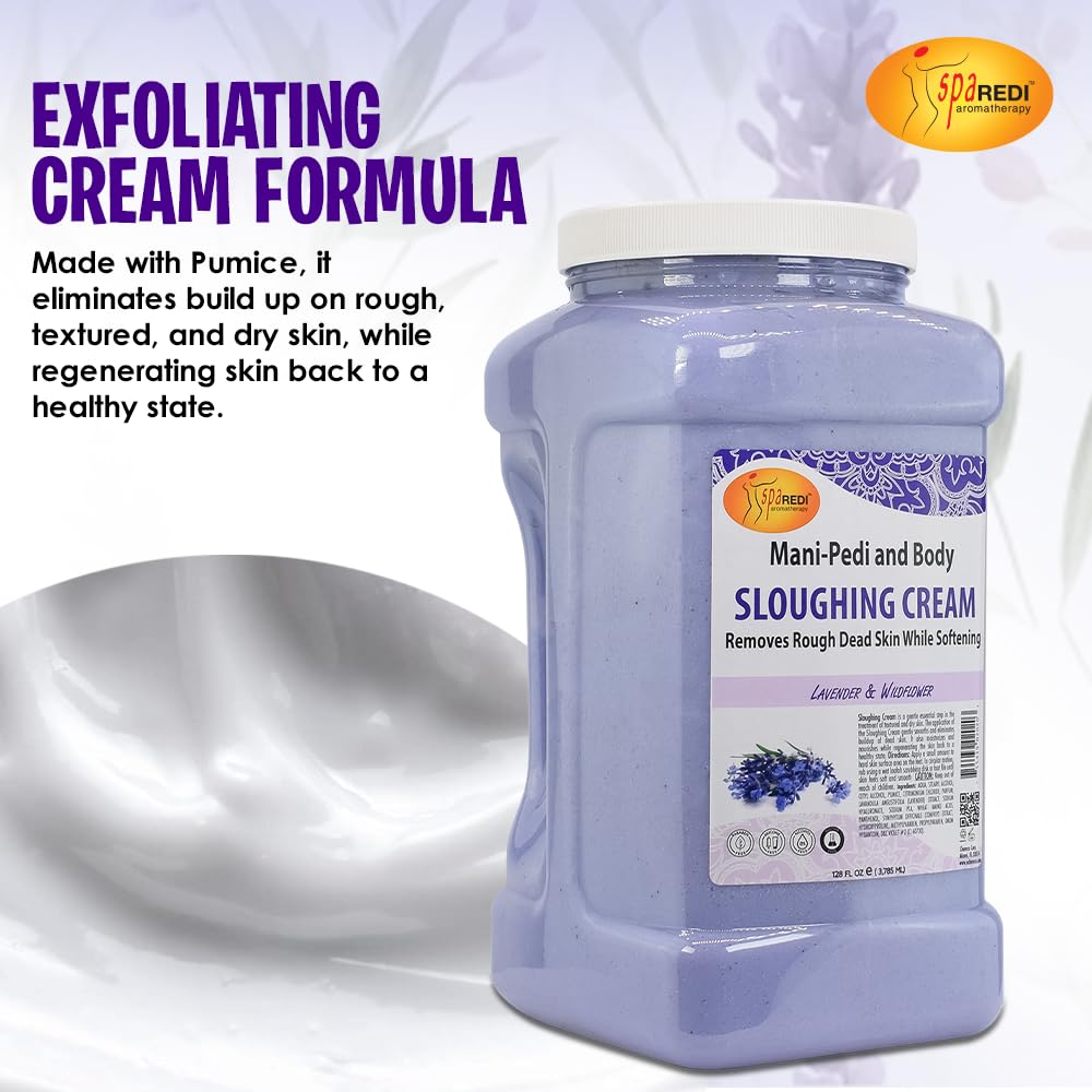 SPA REDI Foot Sloughing Cream & Lavender and Wildflower – 128 Oz Exfoliating Pedicure Care