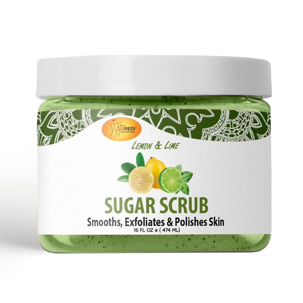 SPA REDI Lemon & Lime Sugar Scrub – Moisturizing & Exfoliating Scrub 16 oz