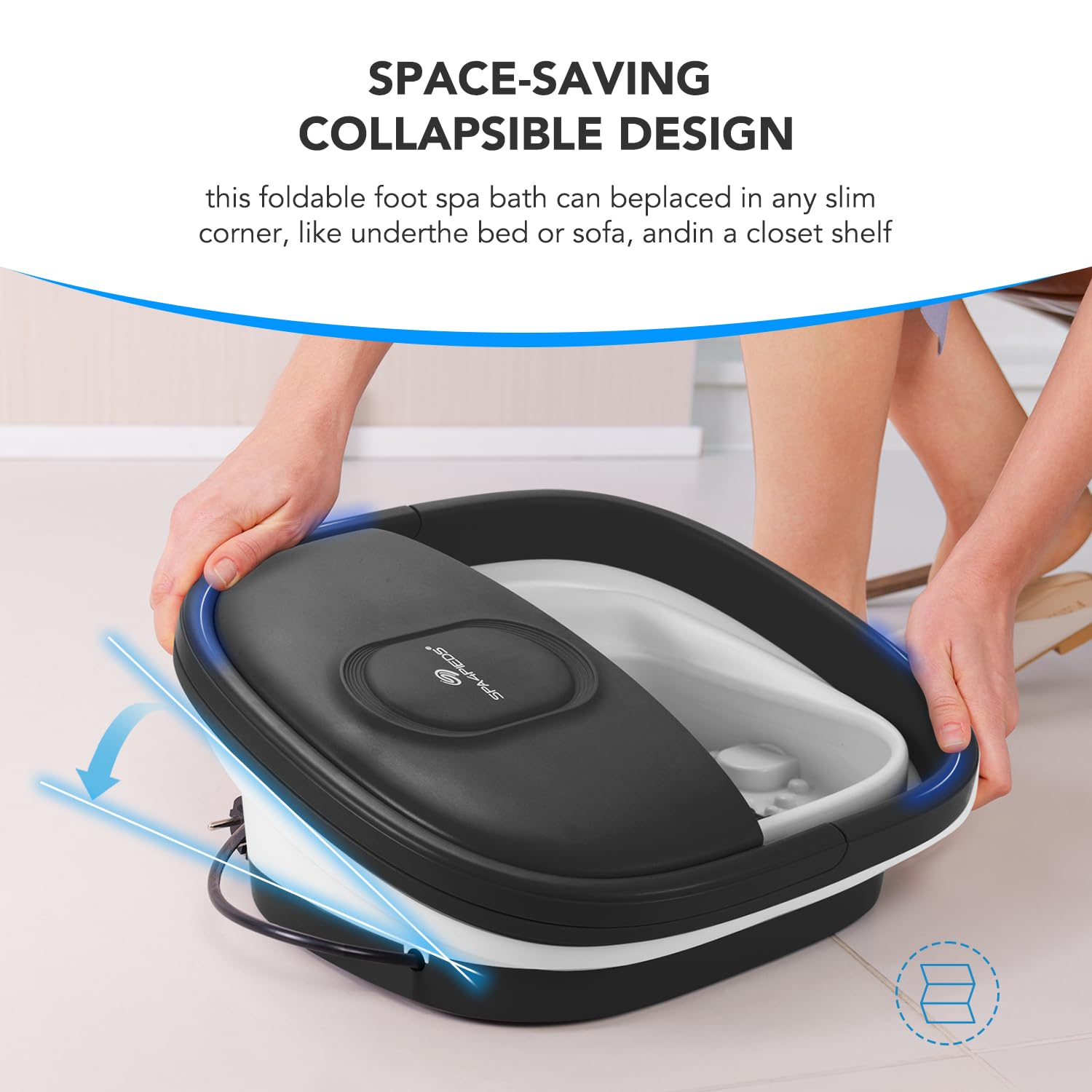 SPA4PIEDS Collapsible Foot Spa Bath — Heat, Massage Rollers & 10-in-1 Pedicure Kit